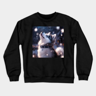 Wondering Pomsky Crewneck Sweatshirt